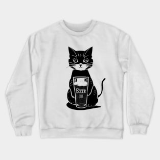 Cat with beer Crewneck Sweatshirt